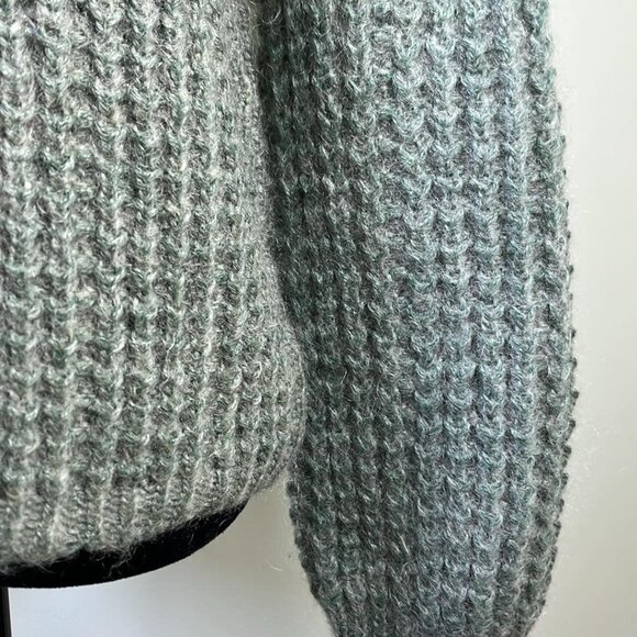 VTG Chunky Green Sweater Mod GoGo Preppy Lagen Cottage Core Luxury AFL-CIO Tag - Picture 2 of 5